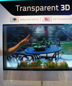 Este protótipo de TV transparente foi demonstrado na CES em 2013